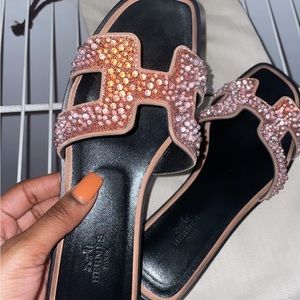 Hermès crystal pink sandal